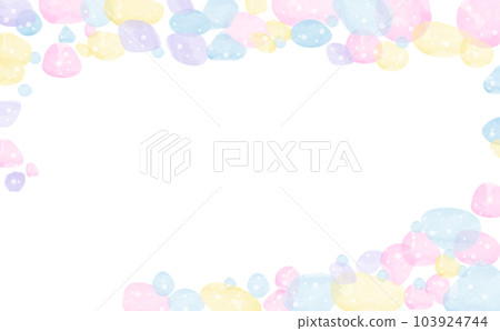 蓬鬆可愛的柔和水彩風格圓點框 蓬鬆可愛的柔和水彩風格圓點框 103924744