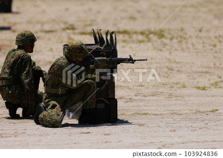 Self-Defense Forces shooting guns Self-Defense Forces shooting guns 103924836