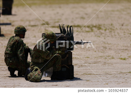 Self-Defense Forces shooting guns Self-Defense Forces shooting guns 103924837