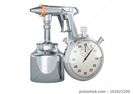 Portable Sand Blaster Gun with stopwatch, 3D rendering Portable Sand Blaster Gun with stopwatch, 3D rendering 103925200