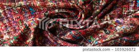 Stylish colorful crumpled fabric tweed texture background 103926072