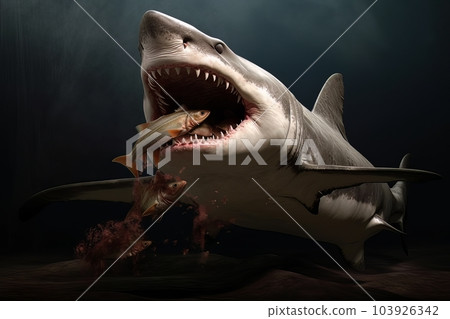 Model of a dangerous predatory white shark with prey AI Model of a dangerous predatory white shark with prey AI 103926342