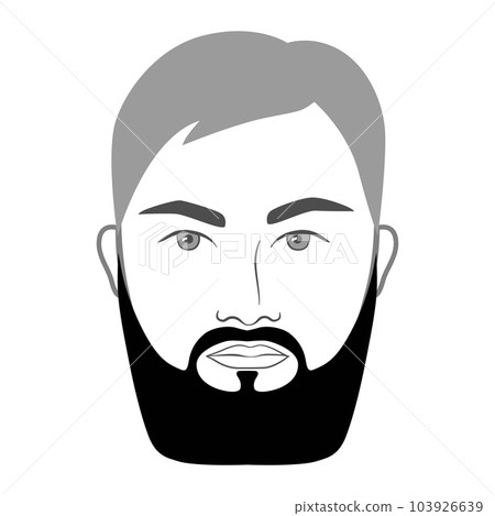 Garibaldi Beard style men in face illustration Facial hair mustache. Vector grey black portrait male Fashion template Garibaldi Beard style men in face illustration Facial hair mustache. Vector grey black portrait male Fashion template 103926639