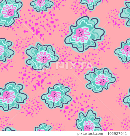 Abstract floral endless background. Chamomile flower seamless pattern, elegantly in a simple style. 103927941