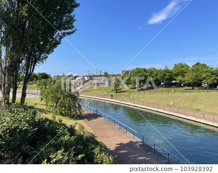 Fugan Canal Kansui Park Minatoirifunecho, 富山縣富山市 噴泉夏季 103928392