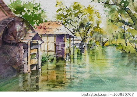 Wasabi Daien Azumino watercolor painting 103930707