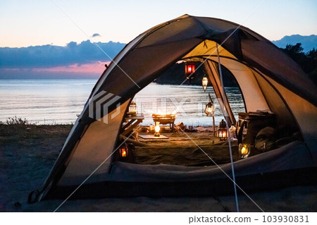 露營 單人露營 黃昏 夜晚 露營 露營 103930831