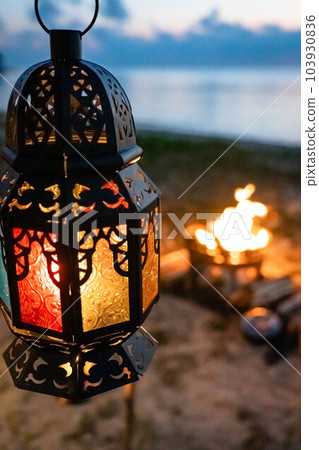 篝火篝火火焰燈籠燈摩洛哥露營 103930836