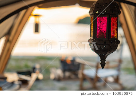 camping solo camping tent layout 海邊夕陽燈籠度假燈 103930875