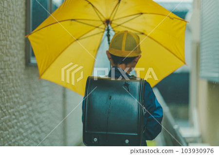 rain, rainy, elementary student 103930976