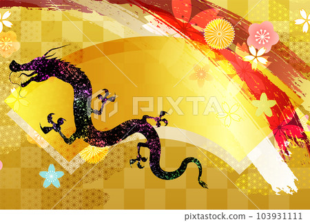 龍新年賀卡生肖背景 103931111