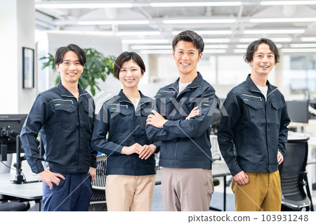 Workers staff lined up in the office Workers staff lined up in the office 103931248