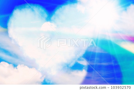 Heart-shaped clouds in the blue sky Heart-shaped clouds in the blue sky 103932570