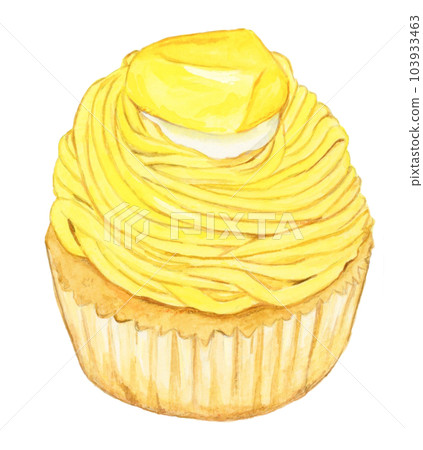 hand drawn watercolor old fashioned yellow mont blanc illustration hand drawn watercolor old fashioned yellow mont blanc illustration 103933463