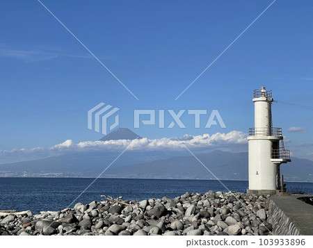 Mount Fuji and Toda Lighthouse 103933896