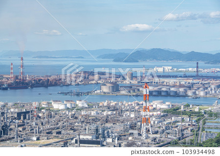 Kurashiki City, Okayama Prefecture Mizushima industrial complex with numerous chemical plants and factories 103934498