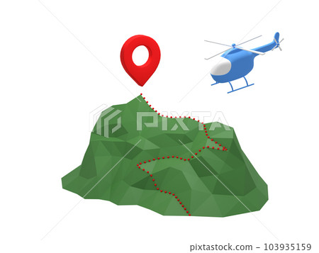 Climbing image illustration route and helicopter 103935159