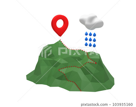 攀登圖像插圖路線和雨雲 103935160