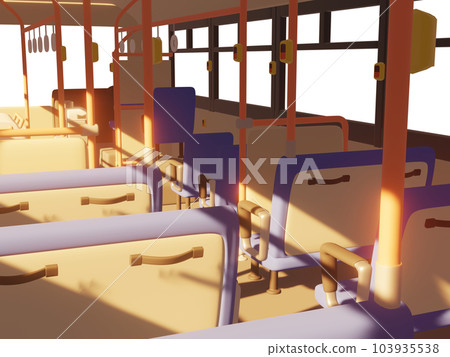 Inside the bus in the evening 3D 103935538