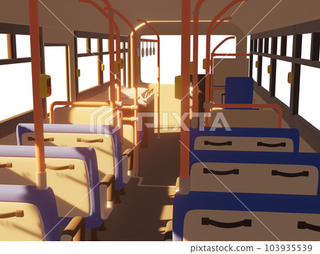 Inside the bus in the evening 3D Inside the bus in the evening 3D 103935539