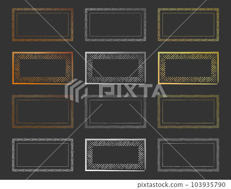 Hand-drawn vector frame with metal-like texture Hand-drawn vector frame with metal-like texture 103935790