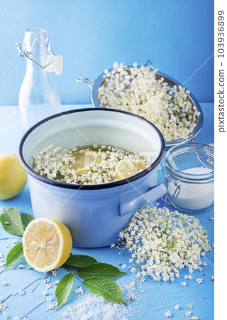 Elderflower cordial lemonade 103936899