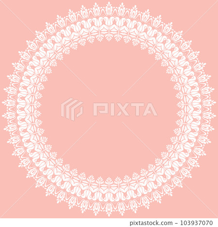 Floral Abstract Round Vector Frame With Arabesques Floral Abstract Round Vector Frame With Arabesques 103937070