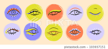 Human eyes, hand drawn vector Human eyes, hand drawn vector 103937151