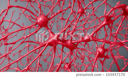 人工智能生成的圖像/通過電子顯微鏡 R10 看到的神經細胞插圖 103937170