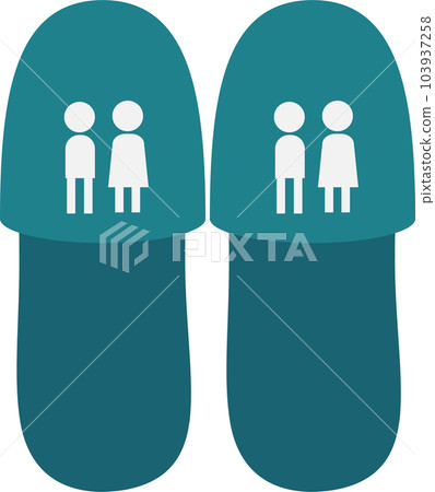 illustration of simple toilet slippers illustration of simple toilet slippers 103937258