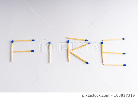 Lighter on white background including matches box, word FIRE 103937319