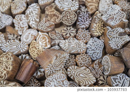 Wooden hand-carved stamp 103937783