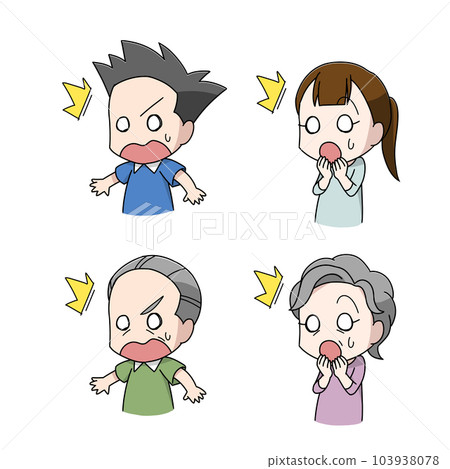 驚訝的男人和女人成人插圖 4 模式 103938078