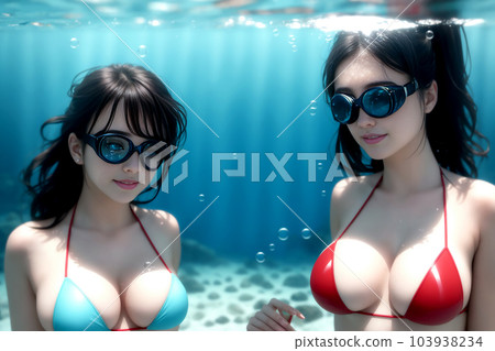 AI-generated image / Woman in the sea 1 103938234