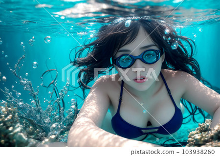 AI-generated image / Woman in the sea 13 103938260