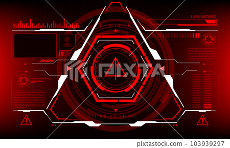 HUD sci-fi interface screen danger warning view design virtual reality futuristic technology display vector 103939297