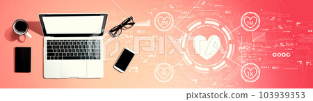 Get more likes concept with a laptop computer Get more likes concept with a laptop computer 103939353