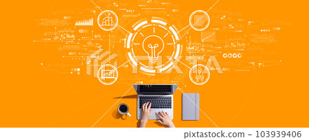 Great idea for success concept with person working with laptop 103939406