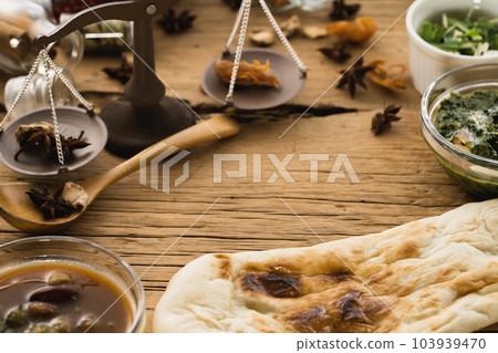 香料咖哩和印度馕(自然味道) 香料咖哩和印度馕(自然味道) 103939470