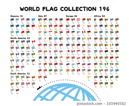 手繪可愛世界各國國旗列表 手繪可愛世界各國國旗列表 103940582