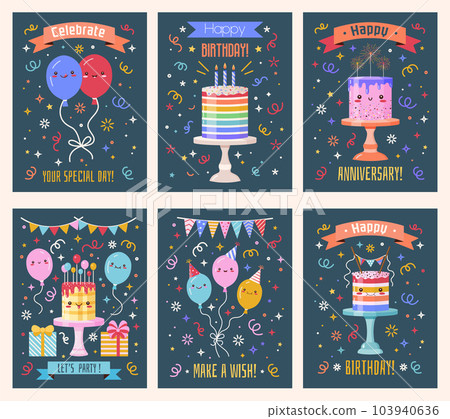 Celebration Birthday Cards and Greeting Postcards 103940636
