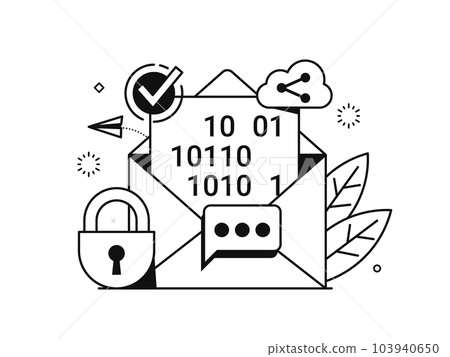 Email Security Mailing Protection Web Illustration 103940650