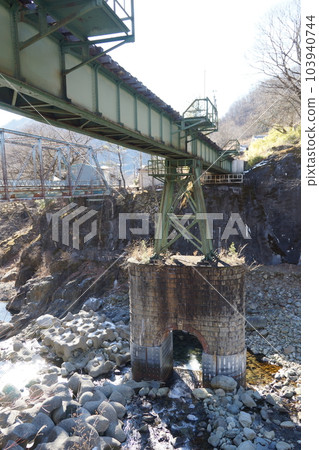 Scenery of the Watarase Keikoku Railway between Mato and Ashio (iron bridge) 103940744