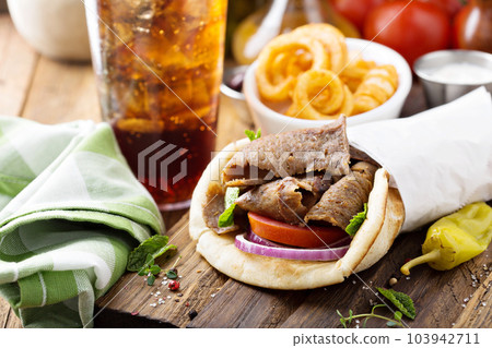 Greek gyro pita wrap 103942711