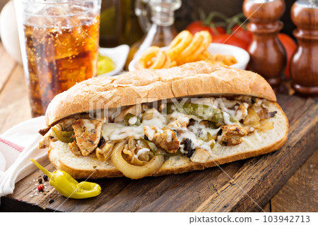 Chicken melt sandwich 103942713