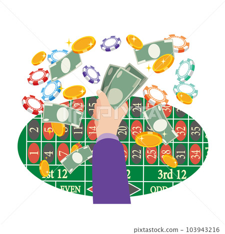 賭場輪盤賭桌和手搶錢 賭場輪盤賭桌和手搶錢 103943216