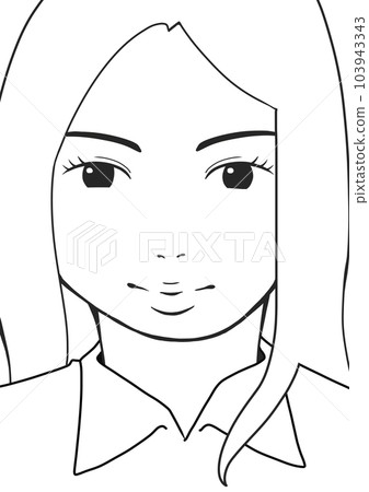 Fashionable girl facing the front illustration material (6) 103943343