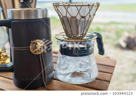 outside coffee coffee drink camping camping coffee camping gear mug iced coffee 103944123