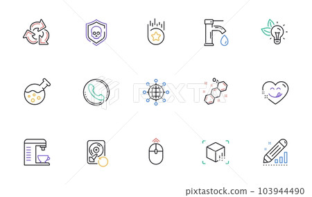 Cyber attack, Recycle and Coffee machine line icons for website, printing. Collection of Augmented reality, Eco energy, Recovery hdd icons. Chemical formula, Yummy smile. Vector Cyber attack, Recycle and Coffee machine line icons for website, printing. Collection of Augmented reality, Eco energy, Recovery hdd icons. Chemical formula, Yummy smile. Vector 103944490