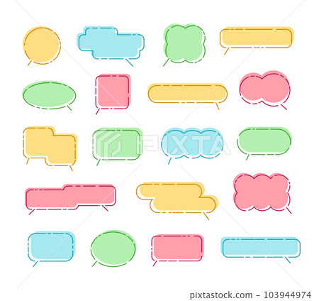 Line speech bubble frames. Smart callout box, simple chat frame and with editable stroke paths vector set 103944974